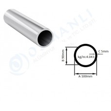 Alüminyum Boru Dış Çap 100mm  Et kalınlık 5mm